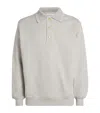 Drôle De Monsieur Cotton Fleece Polo Sweatshirt In Gray