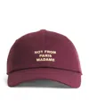 Drôle De Monsieur Cotton Slogan Baseball Cap In Burgundy