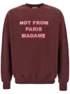 Drôle De Monsieur Cotton Sweatshirt Slogan Embroidery In Brown