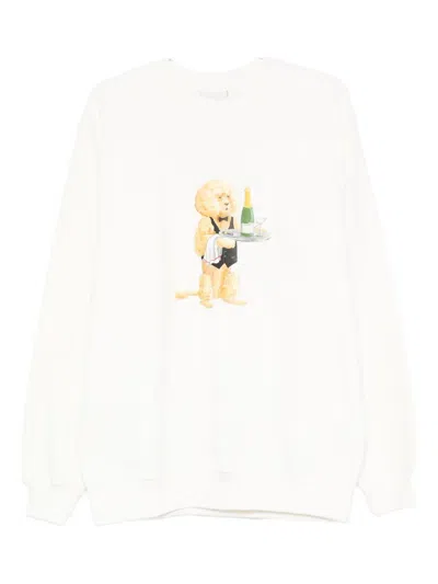 Drôle De Monsieur Cotton Sweatshirt In White