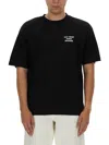 Drôle De Monsieur Black Crewneck T-shirt With Slogan Print On The Front And Back
