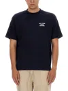 Drôle De Monsieur Blue Crewneck T-shirt With Slogan Print On The Front And Back In Cotton Man In Blue