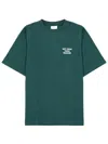 Drôle De Monsieur Le T-shirt Slogan Printed Cotton T-shirt In Green