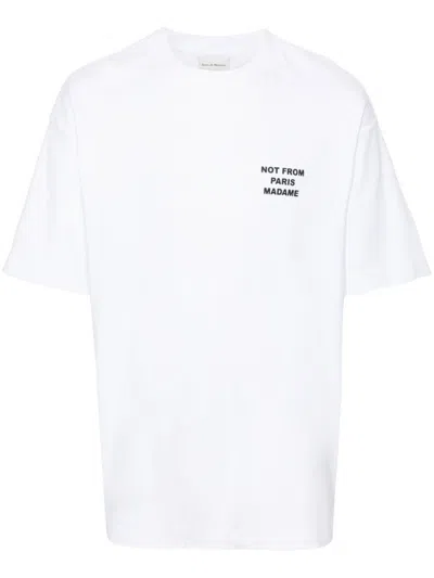 Drôle De Monsieur Drole De Monsieur Cotton T-shirt With Logo In White
