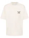Drôle De Monsieur Slogan-print Cotton T-shirt In Beige