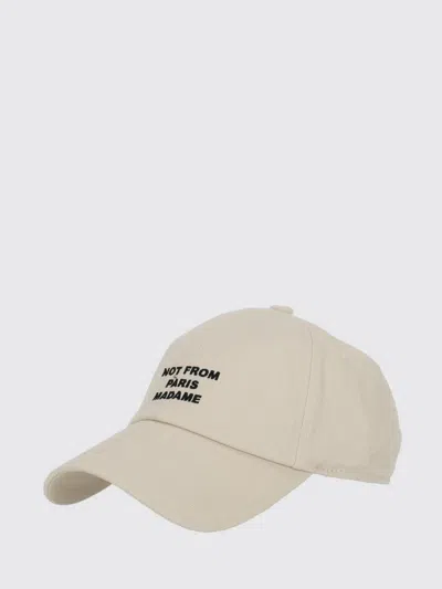 Drôle De Monsieur Cotton Twill Baseball Cap With Embroidered Logo In White