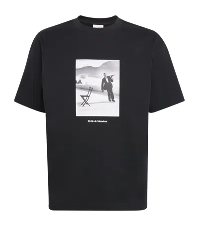 Drôle De Monsieur Cotton Waiter On Skates T-shirt In Black
