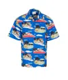 Drôle De Monsieur Multicolor Country Club Short-sleeved Shirt In Blue