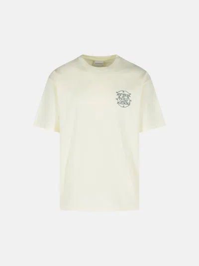 Drôle De Monsieur Cream Cotton T-shirt In White