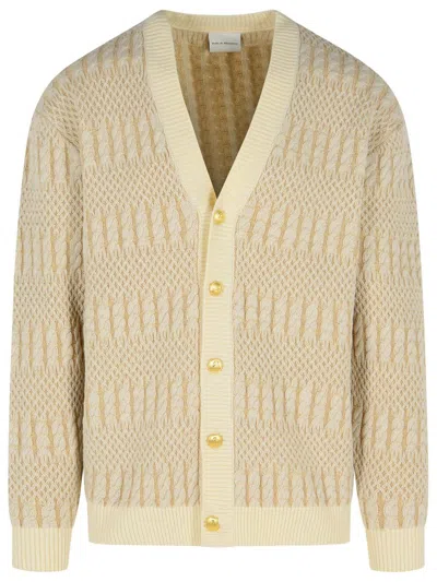 Drôle De Monsieur Cream Merino Wool Cardigan In Neutral