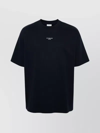 DRÔLE DE MONSIEUR RIBBED-CREWNECK LOGO-PRINT T-SHIRT