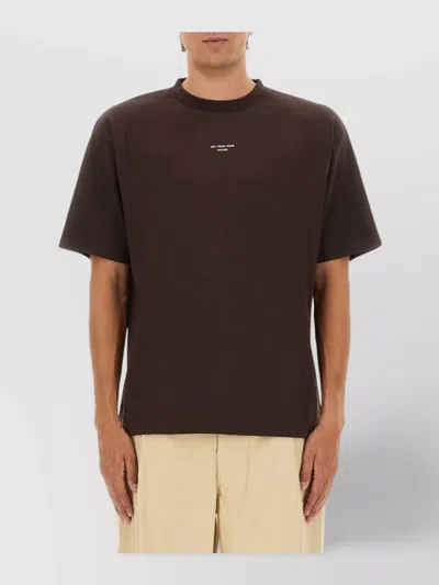 Drôle De Monsieur Crew Neck Short Sleeve Straight Hem T-shirt In Brown