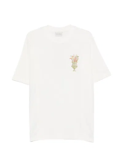 Drôle De Monsieur Crew Neck Short Sleeve T-shirt With Print In White