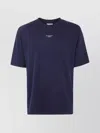 Drôle De Monsieur Crew Neck Slogan T-shirt With Short Sleeves In Blue