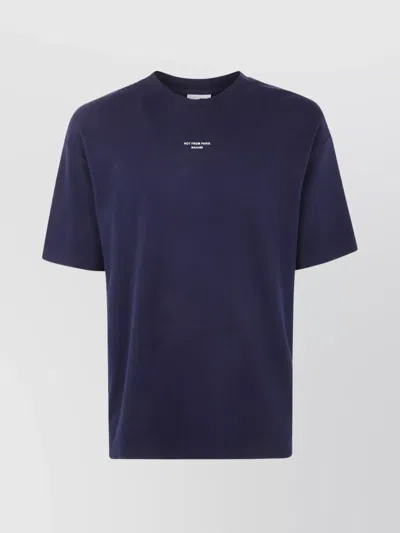 Drôle De Monsieur Crew Neck Slogan T-shirt With Short Sleeves In Blue