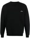 Drôle De Monsieur Crew Neck Solid-colour Sweatshirt In Black
