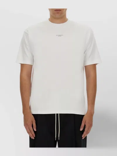 Drôle De Monsieur Crew Neck T-shirt Lightweight Straight Hem In White