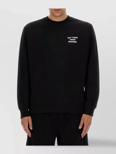 DRÔLE DE MONSIEUR CREW NECK TEXT PRINT SWEATER