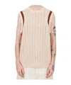 Drôle De Monsieur Cotton-cashmere Knitted Vest In Neutral