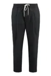 Drôle De Monsieur Cropped Trousers Elastic Waistband Pockets In Black
