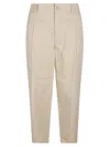 Drôle De Monsieur Cropped Twill Pant In Bg Beige