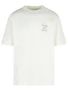 Drôle De Monsieur Cursive Slogan Graphic Print Crew Neck T-shirt In White