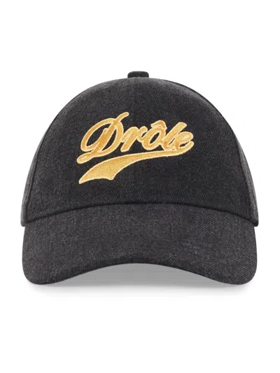 Drôle De Monsieur Drole De Monsieur Curved 6-panel Cotton Baseball Cap With Embroidered Logo In Black