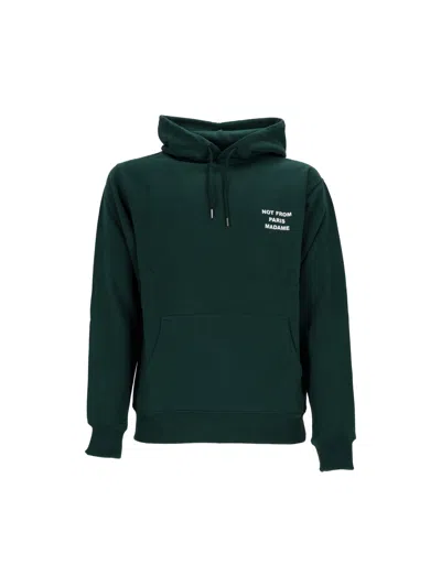 Drôle De Monsieur Drole De Monsieur Dark Green Bold Slogan Hoodie