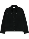 Drôle De Monsieur Corduroy-collar Denim Jacket In Black