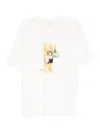 Drôle De Monsieur Crewneck Graphic Print T-shirt With Short Sleeves In Neutral
