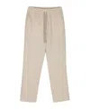 Drôle De Monsieur Tailored Straight Pants With Elastic Waistband In Nude