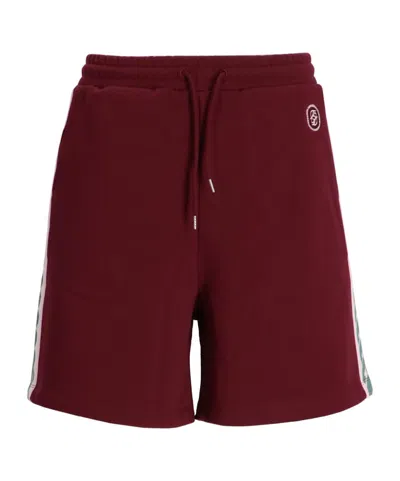 Drôle De Monsieur Drawstring Shorts In Burgundy