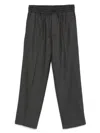 Drôle De Monsieur Flannel Elasticated Straight Leg Trousers In Green