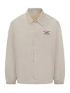 Drôle De Monsieur Beige Slogan Jacket In Neutral