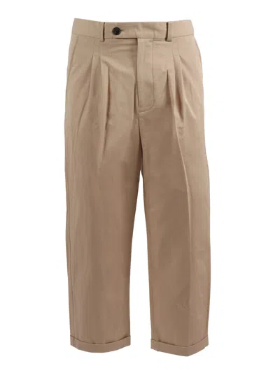 Drôle De Monsieur Dr�le De Monsieur 米色短款长裤 � Plis Coton In Neutral