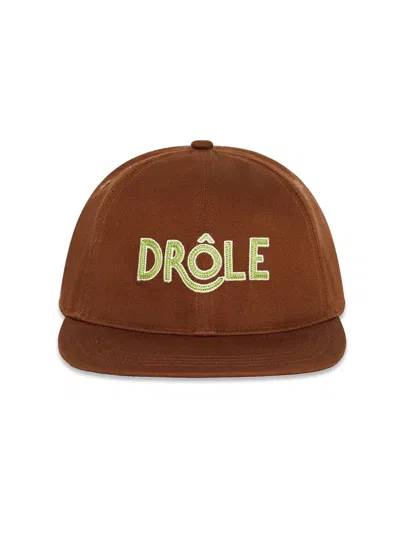 Drôle De Monsieur Logo-embroidered Baseball Cap In Brown