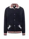 Drôle De Monsieur Drole De Monsieur Knitted Cardigan With Embroidery In Blue