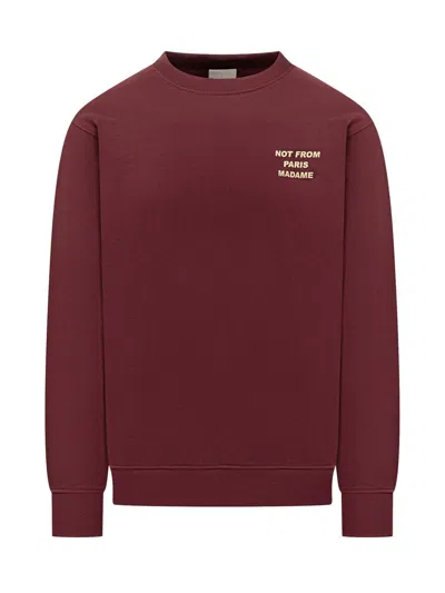 Drôle De Monsieur Drole De Monsieur Sweatshirt Not From Paris Madame In Burgundy