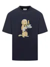Drôle De Monsieur Drole De Monsieur T-shirt Blue Dog Waiter In Blue