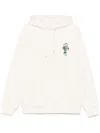 Drôle De Monsieur Hooded Sweatshirt With Logo And Pouch Pocket In Neutrals