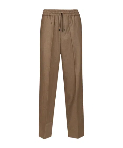 Drôle De Monsieur Elastic Waist Flannel Pants In Multi
