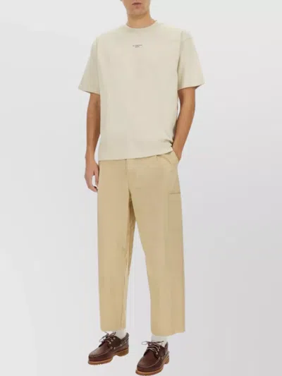 Drôle De Monsieur Elastic Waistband Cropped Trousers Pockets