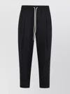 Drôle De Monsieur Black Carrot Pants With Drawstring In Wool Blend Man In Black
