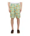 Drôle De Monsieur Multicolor Shorts Faïence With Graphic Print All-over In Green