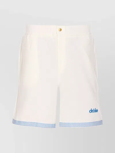 Drôle De Monsieur Textured Shorts Featuring Pockets In White