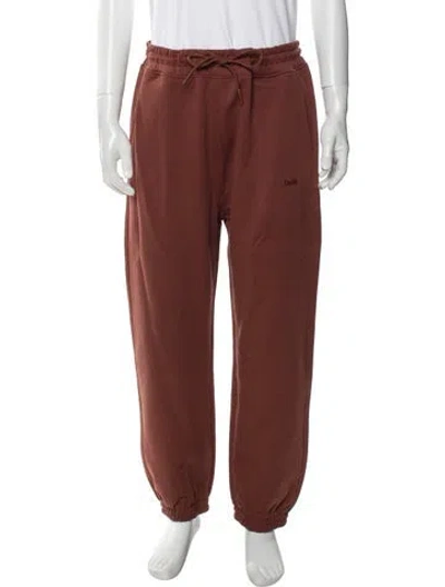 Pre-owned Drôle De Monsieur Embroidered Accent Lounge Bottoms W/ Tags In Brown