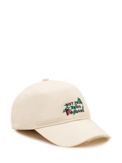 Drôle De Monsieur Drole De Monsieur Embroidered Cap In Off White