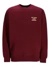 Drôle De Monsieur Crewneck Long Sleeve Printed Slogan Sweatshirt In Red