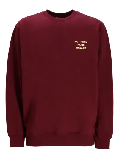 Drôle De Monsieur Embroidered Cotton Sweatshirt In Red