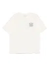 Drôle De Monsieur Le T-shirt Slogan Tresses White Crewneck T-shirt With Front And Rear Slogan Print In Cotton Man In Neutral